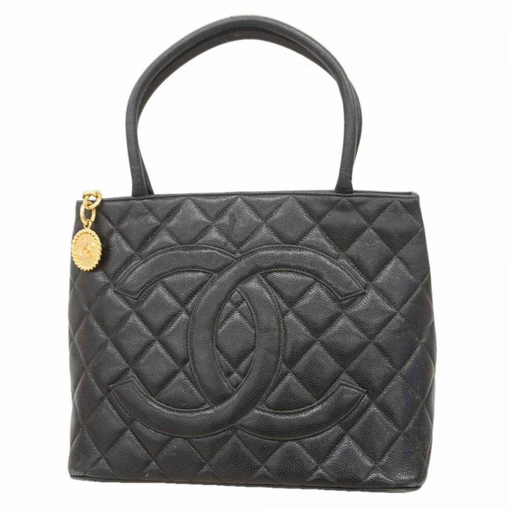 CHANEL Black Caviar Leather Reissue Tote Bag